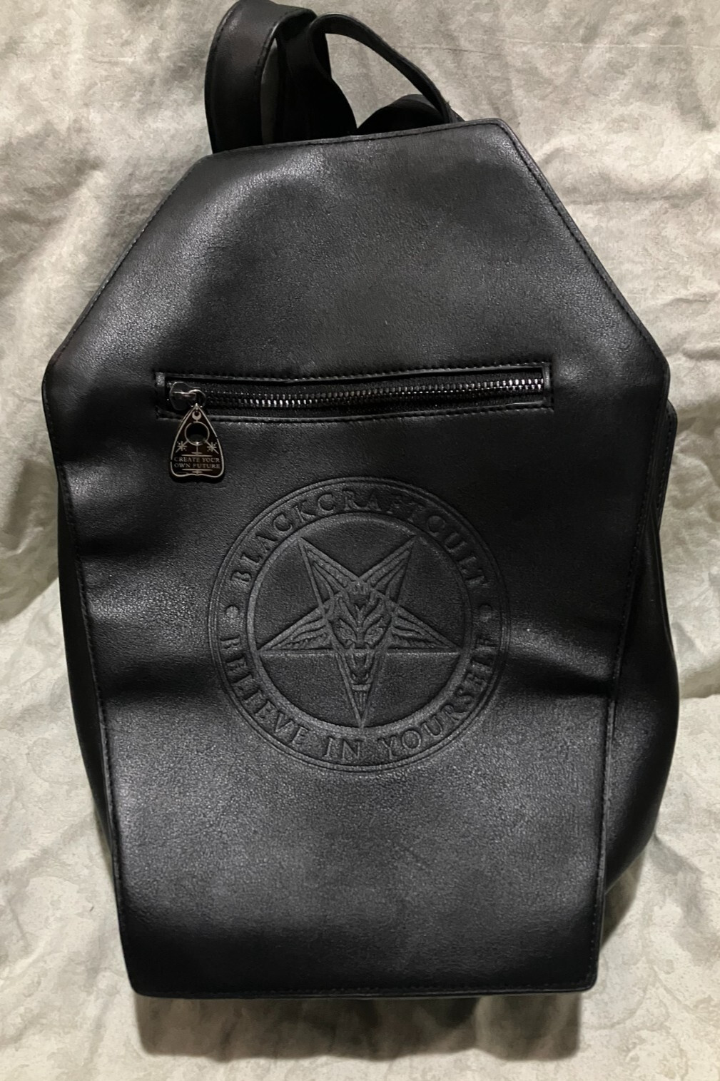 Blackcraft Cult Coffin Backpack Black Faux Leather Bag Goth Hot Topic Exclusive