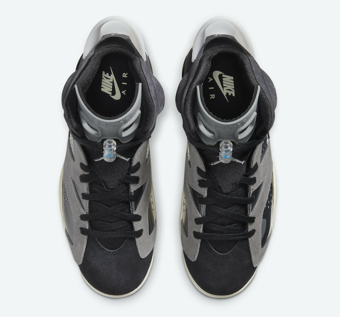 Nike Women's Air Jordan Retro VI 6 Tech Chrome Black Smoke Grey