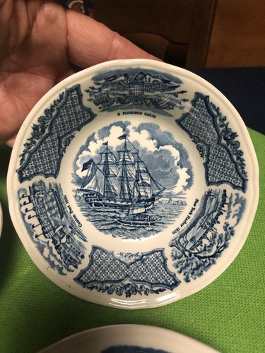 Alfred Meakin Fair Winds Dessert Bowls Set of 6 Blue Transferware 5.25" Nautical - Picture 7 of 13