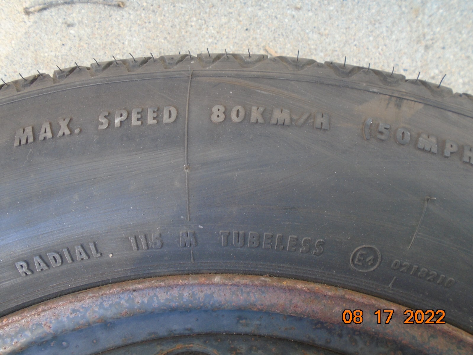 20032007 VOLVO XC90 4.4L AWD SPARE WHEEL R18 155/85 COMPACT TIRE DONUT