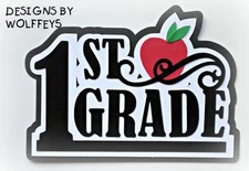 CRAFTECAFE SCHOOL KID TITLE paper piecing premade scrapbook diecut page WOLFFEY5