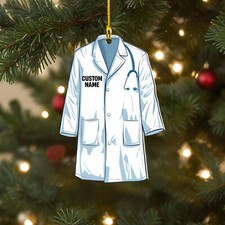 Personalized Doctor Christmas Ornaments, Custom Doctor Appreciation Decorations