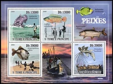 SAO TOME et PRINCIPE 2101 - Fishermen and Fish "Souvenir Sheet" (pb59974)