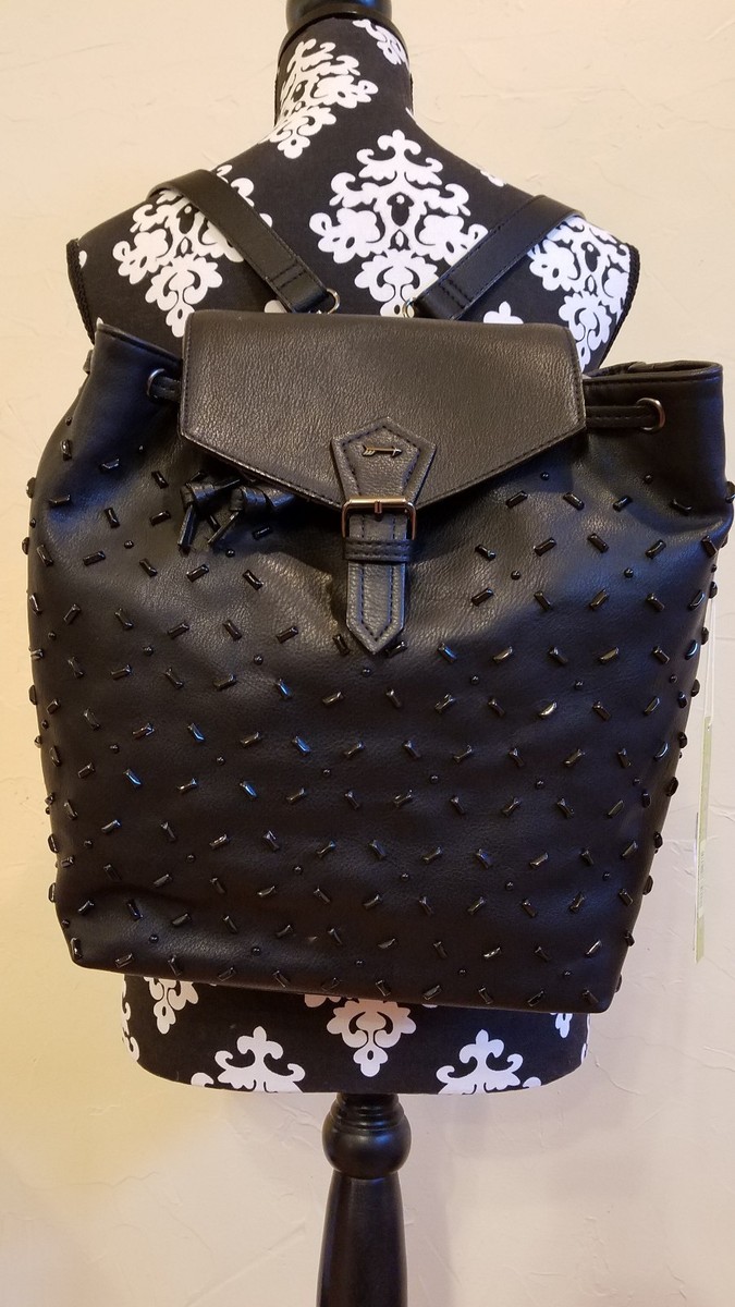 NEW Gianni Bini Black Studded Backpack Adjustable Removable  display picture 3