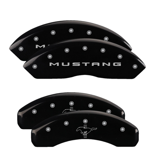 MGP Red Caliper Covers Set Bar & Pony Logo For 2015-2023 Ford Mustang 2.3L/3.7L
