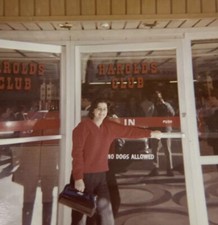 1960's Snapshot Photo Reno Nevada Harolds Club Front Door Entrance Slot Machines