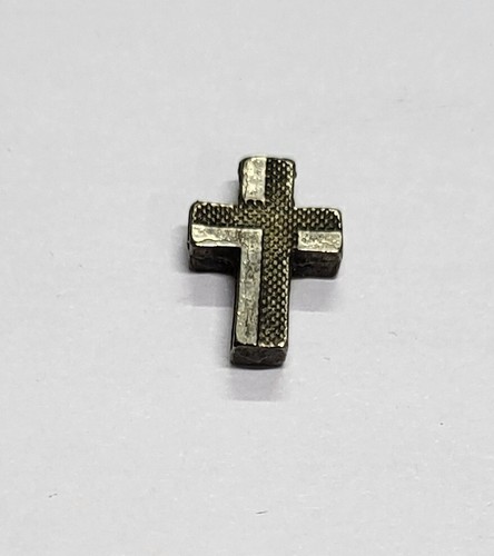 0.65 Inch Catholic Holy Cross Type Sterling Silver Two Sided Pendant Vintage - Picture 4 of 11