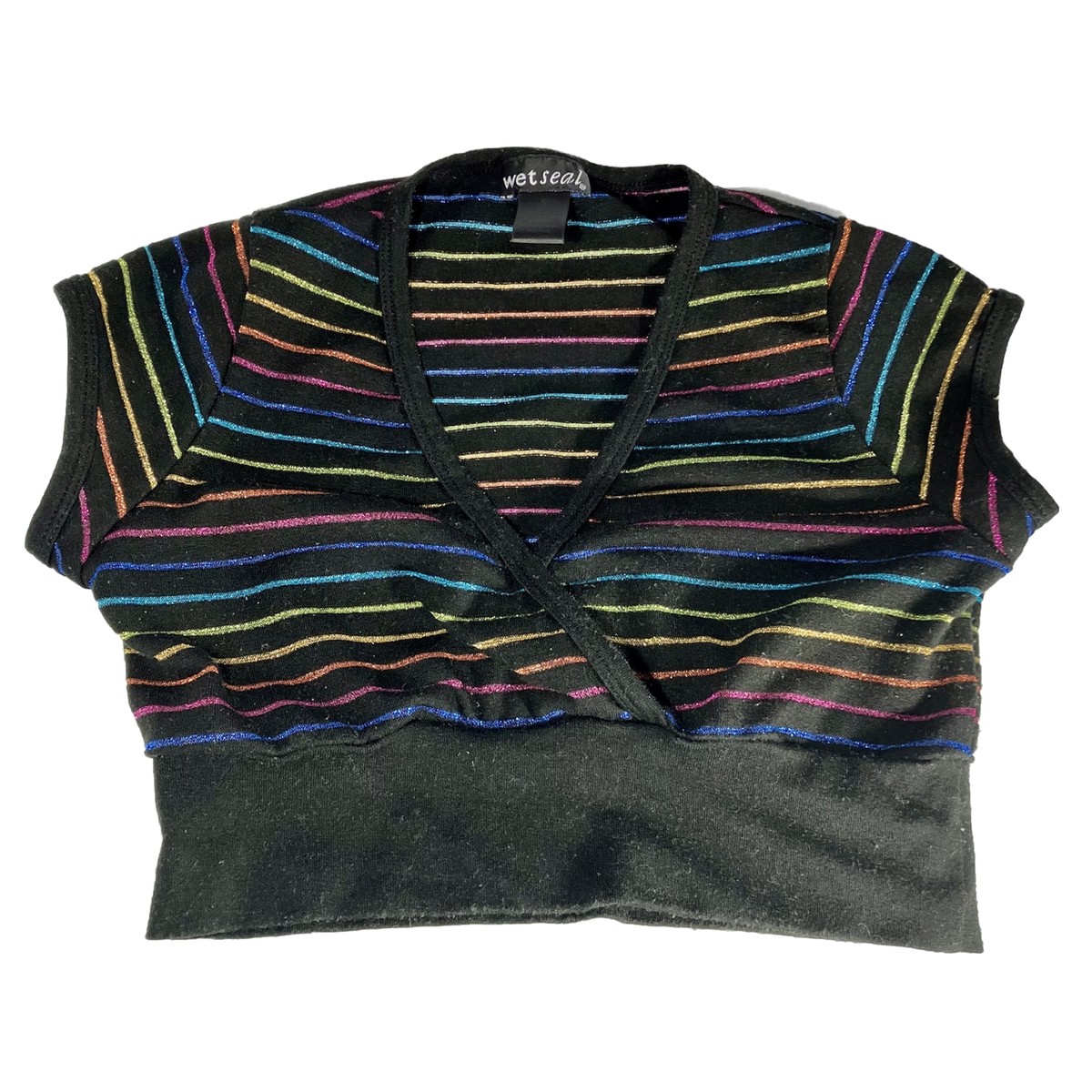 Vintage Y2K 2000s Rainbow Wet Seal Crop Top Choli Juniors Size S