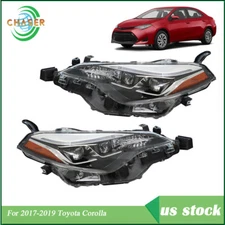 Pair Left+Right Headlight Lamps Fit For Toyota Corolla SE XSE XLE 2017 2018 2019