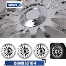 15 4pc Chrome Wheel Covers Hubcaps On Full Hub Caps Fits R15 Tire Steel Rim 15 4pc Chrome Wheel Covers Hubcaps On Full Hub Caps Fits R15 Tire Steel Rim