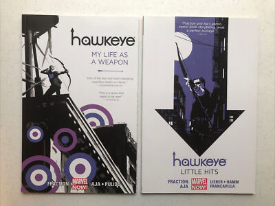Hawkeye Vol 1 My Life As A Weapon, & Vol 2 Little Hits Marvel