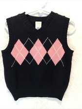 NWT Gymboree Infants Knit Argyle Vest 18-24 Months Girls Boys NAVY BLUE PINK