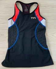 TYR Competitor Triathlon Singlet, Women's Size S, Black/Coral NEW