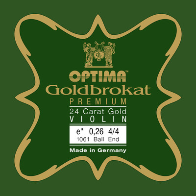 GOLDBROKAT 24K GOLD PREMIUM 4/4 Violin Geige E-Saite in 5 Stärken mit Kugel