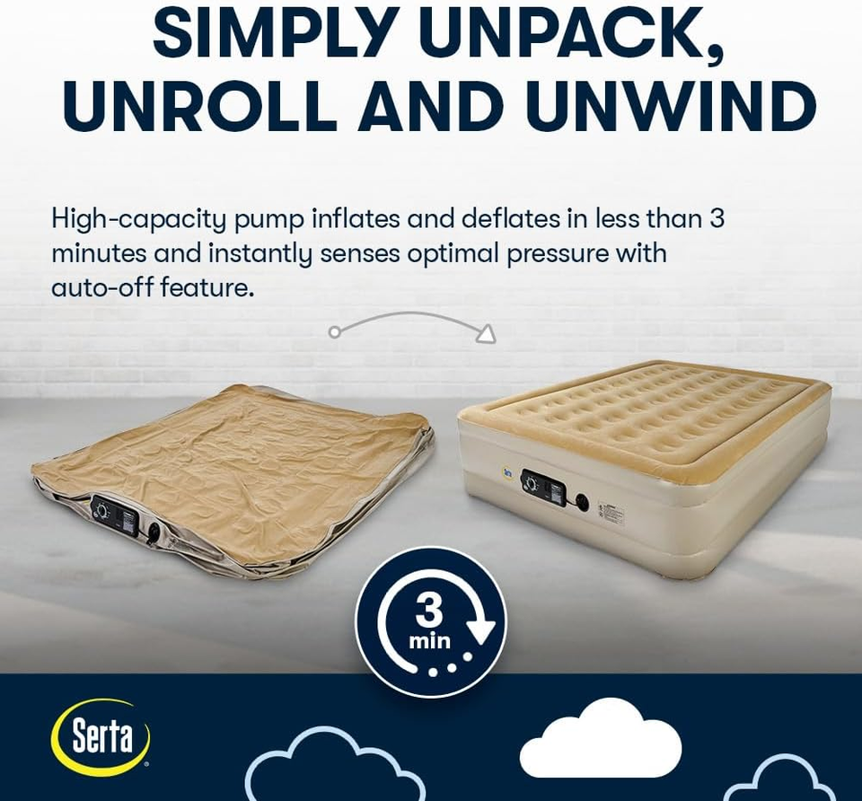 Raised Air Mattress with Never Flat Pump Luxury Inflatable Mattress