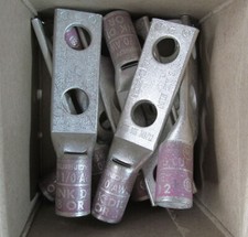 10 BURNDY YA25L2TC38 HYLUG COMPRESSION LUGS 2-HOLE 1/0-AWG 3/8" STUD STANDARD B