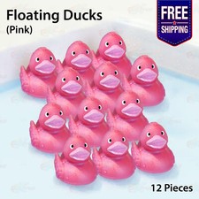 For 3 Years Kid Bath Time Cute Floating Pink Rubber Duck Toy Gift Water Tub x12