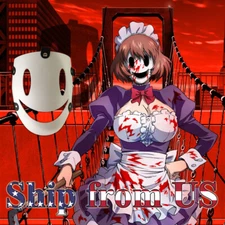 High-Rise Invasion Horror Anime Maid Plastic Mask Halloween Cosplay Costume US