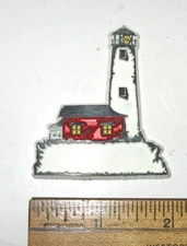 Refrigerator Magnet White LIGHTHOUSE Red Keeper's House - Add Your Own Caption