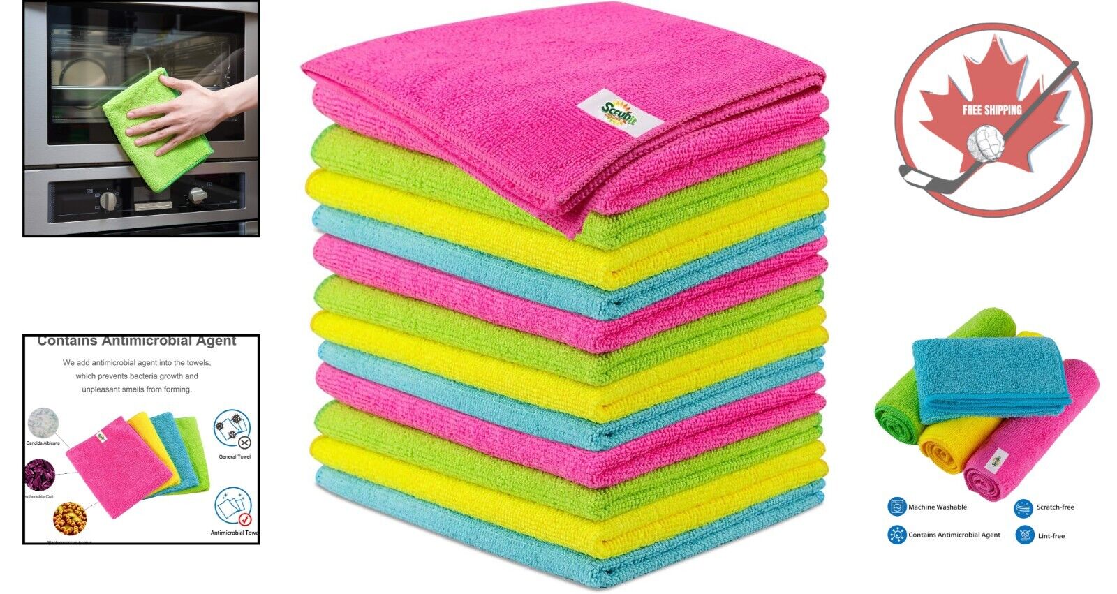 Microfiber Cleaning Cloth - Lint Free, Ultra Absorbent, Super Soft - 12 Pack