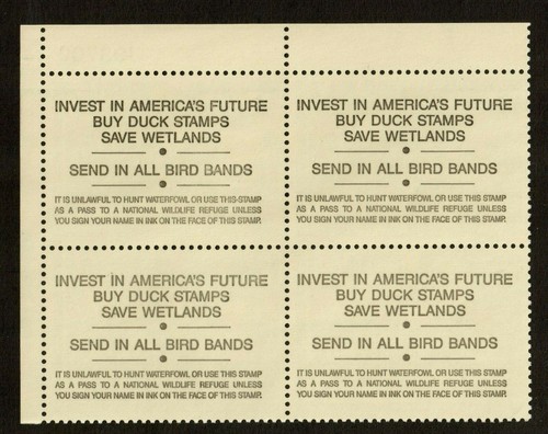 Scott RW61 Red Breasted Mergansers Plate block of 4 MNH Free shipping in USA!!! - Picture 2 of 2