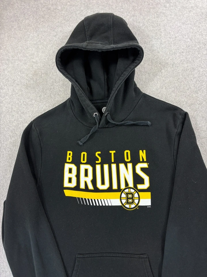 Boston Bruins NHL Screened Hockey Hoodie Sweatshirt (Men's Large) Black - Image 2 of 4