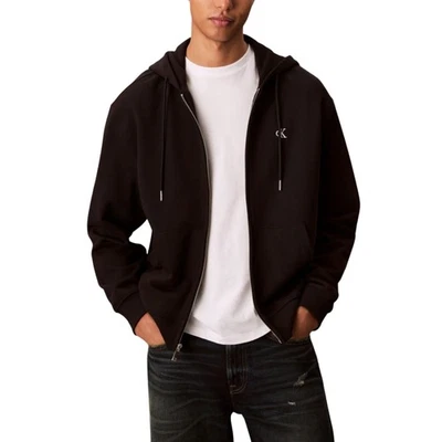 Calvin Klein Jeans Sweat à Capuche et Zip pour Homme Terry Monogram Noir - Photo 1/3