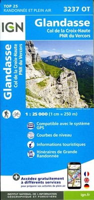 Glandasse Col de la Croix-Haute 1:25 000 