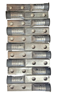 HOMAC (Lot of 11) 2/0 AL-CU Compression Lugs 2 Hole Gray Die Code CSA Listed