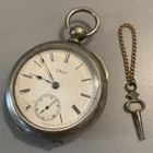 Works! Antique 1887 Illinois Pocket Watch 18s 7j Model 1 Silveroid Case IWC
