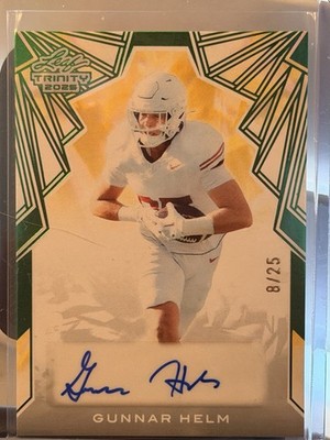 2025 Leaf Trinity #CA-GH1 Gunnar Helm Texas Longhorns Acetate Green /25 Auto