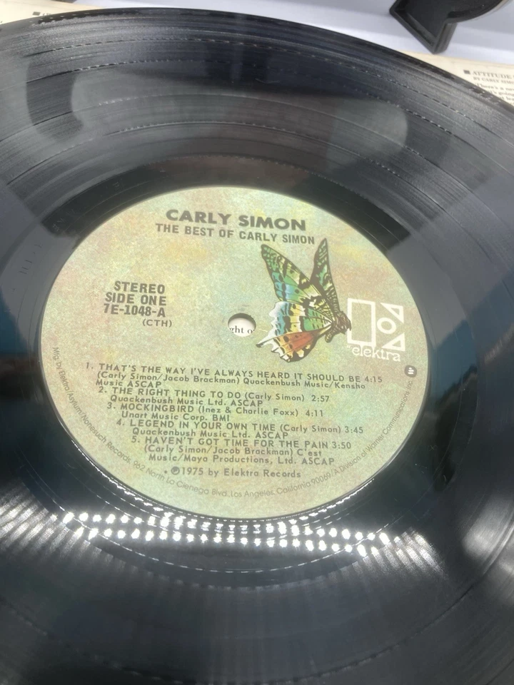 Carly Simon The Best of Vintage Vinyl Lp 1975 Elecktra 7E-1048 - Image 2 of 4
