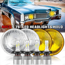 For 1963-1974 Buick Riviera 4pcs 5 34 5.75 Inch Round Led Headlights Halo Drl