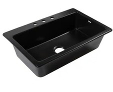 Sinkology Jackson 33in  3 Hole Drop In Single Bowl ( Matte Black ) Sink