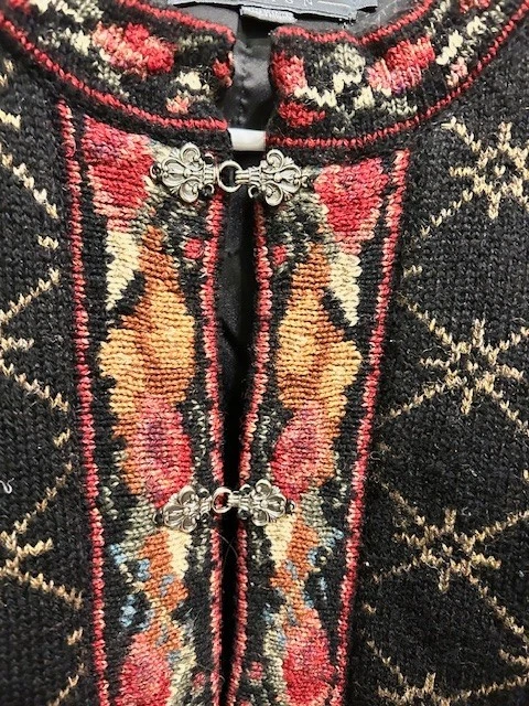 Icelandic Design Wool Cardigan Sweater Jacket Size Small Blue Nordic Knit Coat S - Image 4 of 4