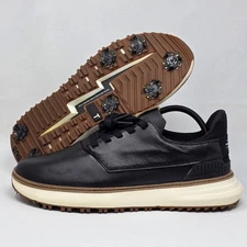 TRUE Lux Maven Black Leather Golf Shoes Men's Size 10.5 Pre-owned 