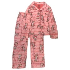 Girls Pink Flannel Strawberry Shortcake Pajamas Sleep Set