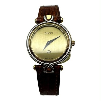 Gucci Damenuhr mit laminiertem Goldgehäuse Uhrwerk Swiss Made Solo Time