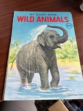 WILD ANIMALS My Happy Book Childs book Plasticised Cover JAPAN NICE LQQK 