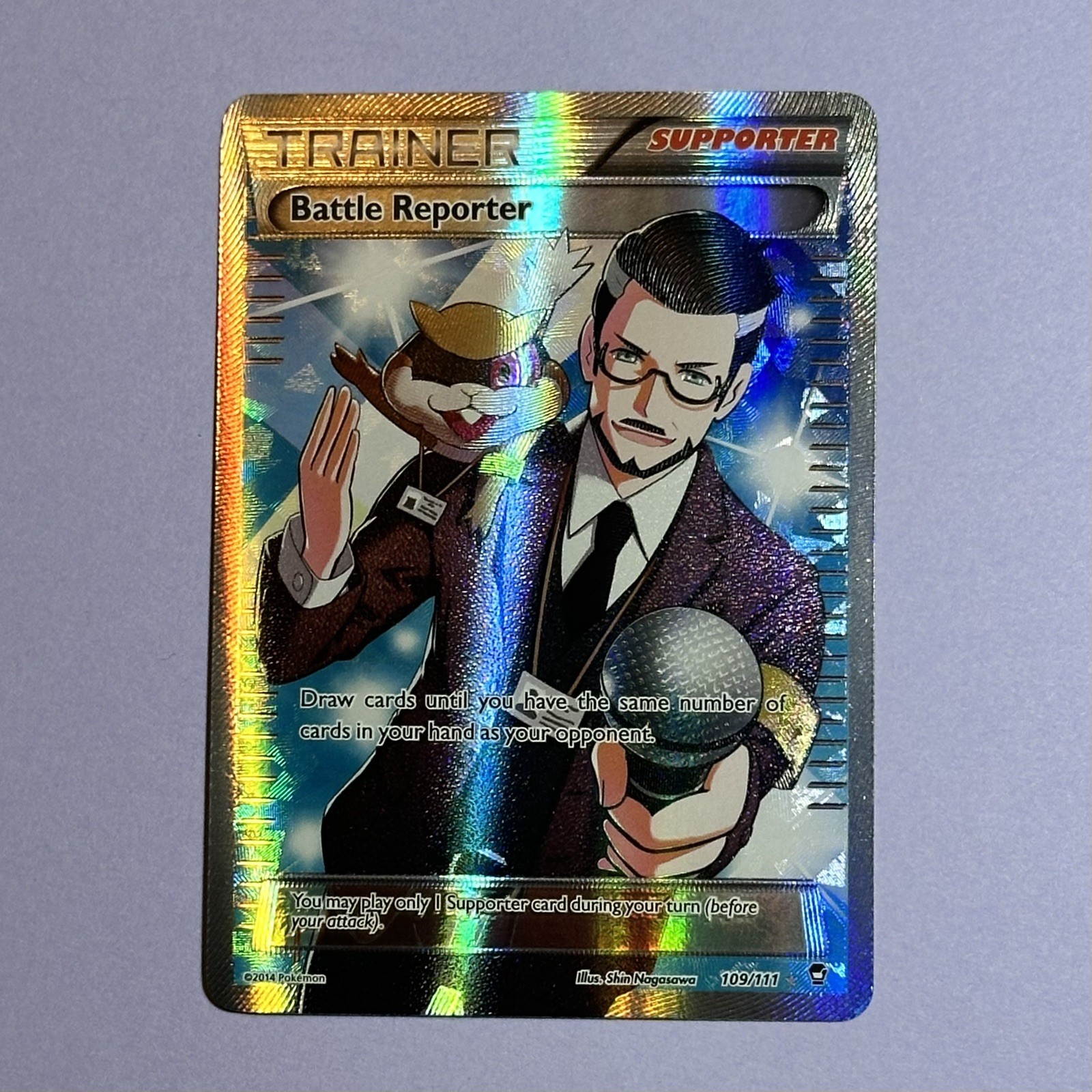Battle Reporter Full Art 109/111 XY-Furious Fists Holo - Ungraded Near Mint