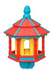 Small Poly Hexagon Bird Feeder Amish-made in USA-Red, Teal, Yellow