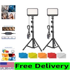 LED Video Light Kit with Adjustable Tripod and 5 Color Filters - Dimmable P...