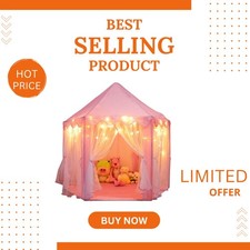 Durable Princess Playhouse Tent - Indoor/Outdoor Fun with LED Lights  Easy Care