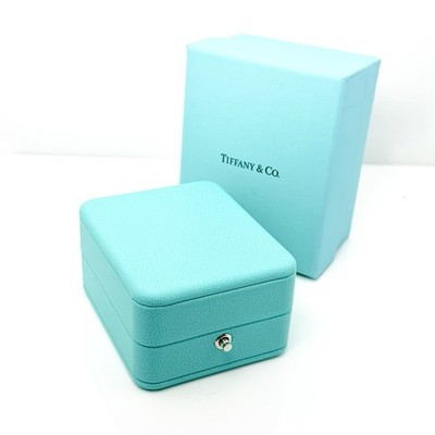 Tiffany & Co Necklace Storage Presentation Gift Box Blue Leather