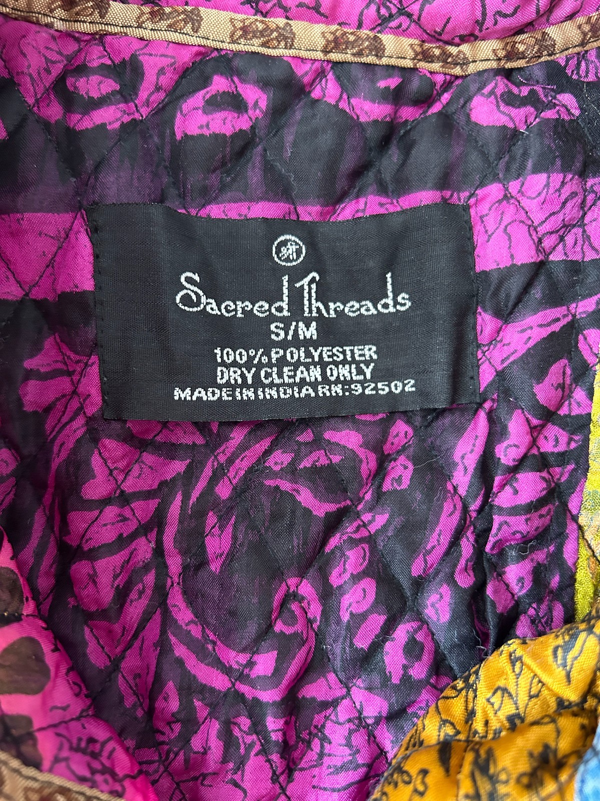 Sacred Threads Patchwork Quilted Jacket Women's S… - image 11