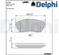 Delphi LP783 Bremsbelagsatz FüR Scheibenbremse Bremsbelagsatz FüR Nissan