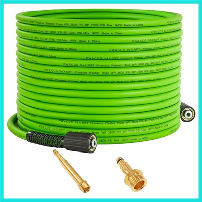 #ad Pressure Washer Hose 50 FT x 1 4quot; Power Washer Hose Kink Resistant High Pre... $53.06