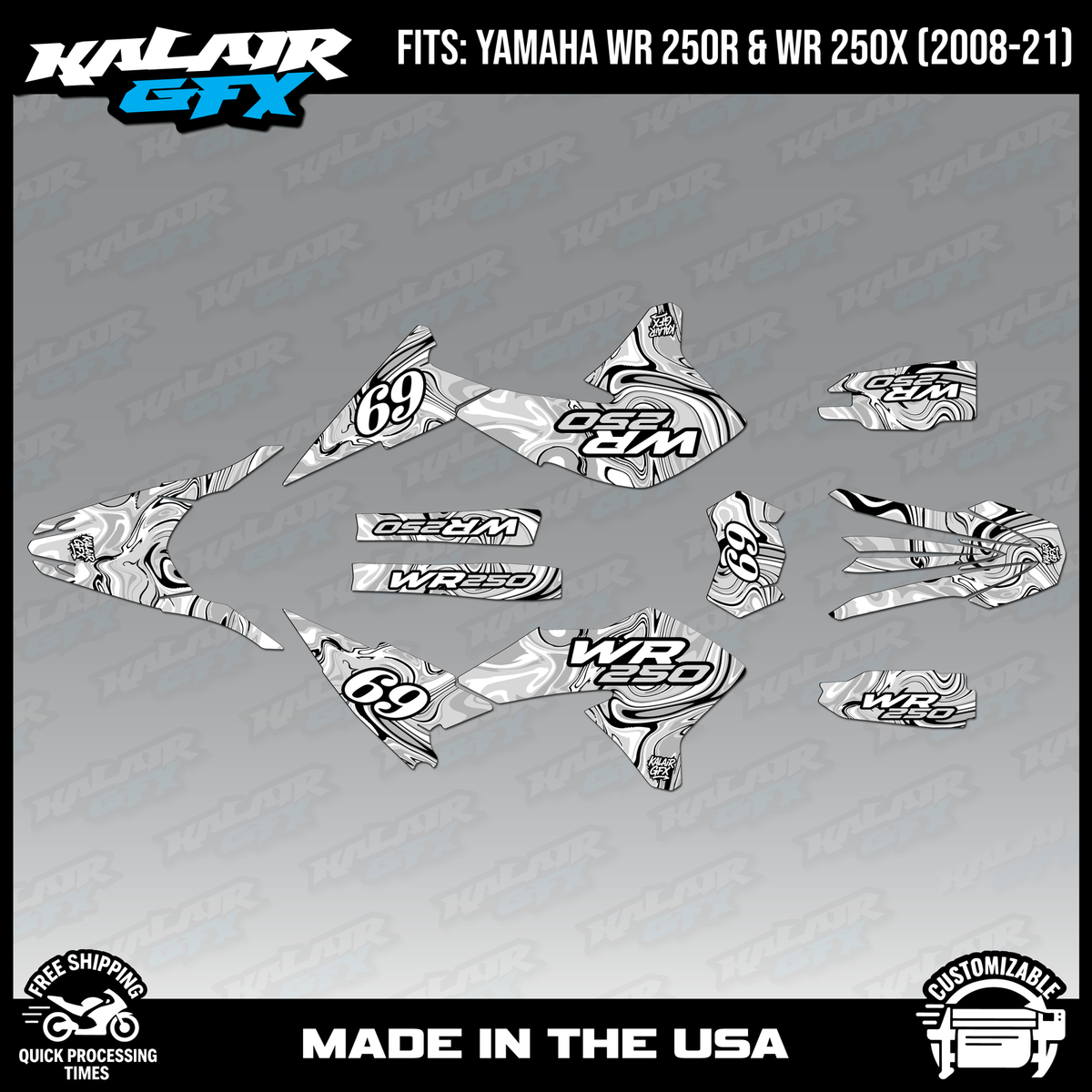 Graphics Kit for Yamaha WR250R WR250X (2008-2021) Snagged Series