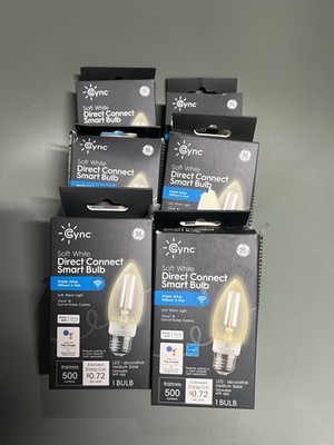 Lot Of 6 Cync by GE, Soft Direct Connect Smart Bulb Medium Base