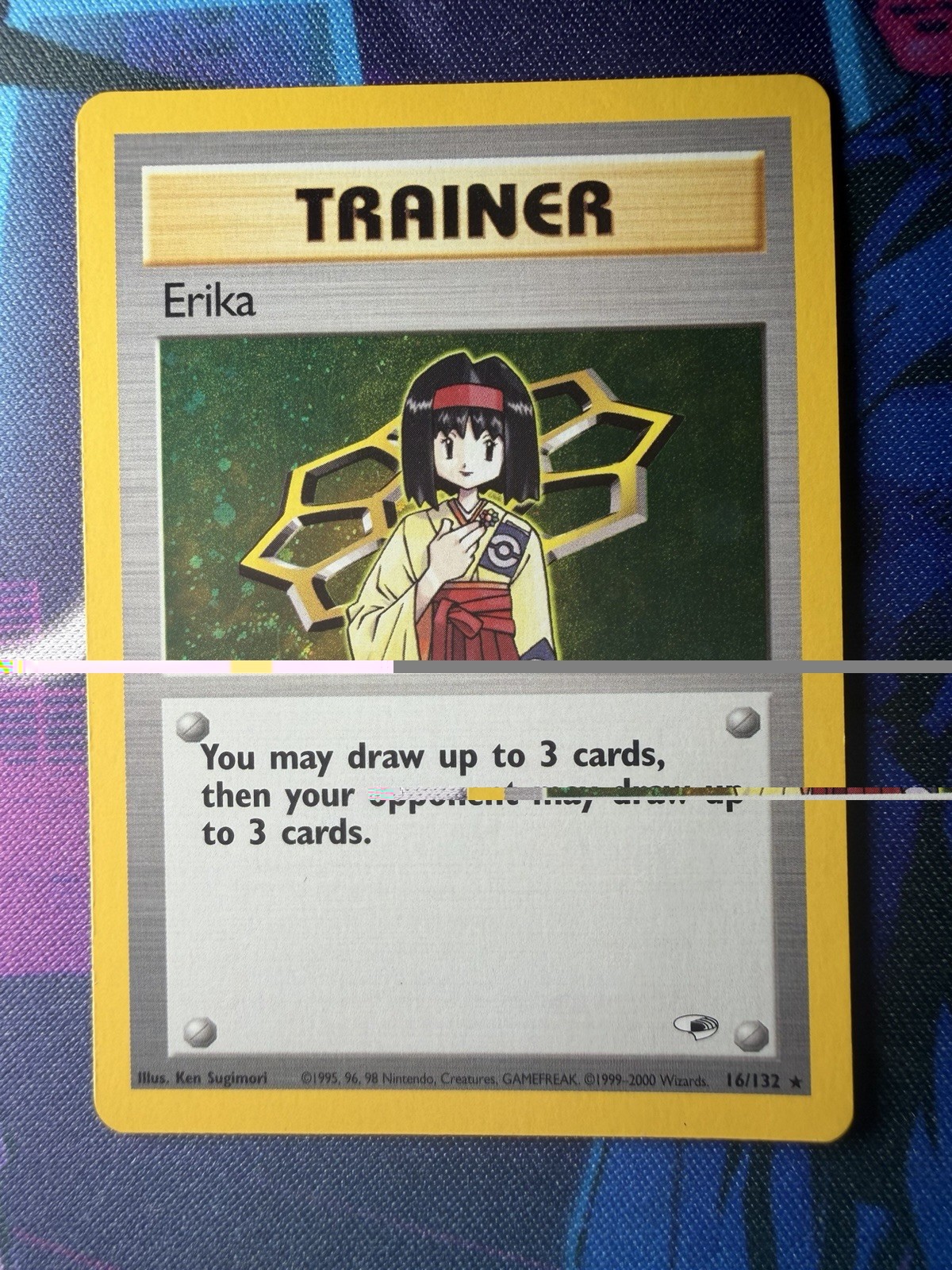 Erika (16) Unlimited Holo Holo Rare Gym Heroes 016/132 LP+ Pokemon Card TCG
